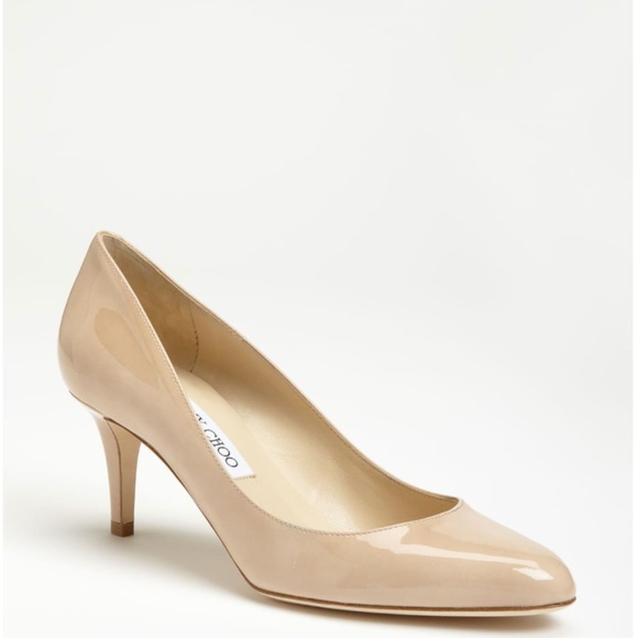 Jimmy Choo Shoes - Jimmy Choo Vega Almond-Toe Pump Nude 37